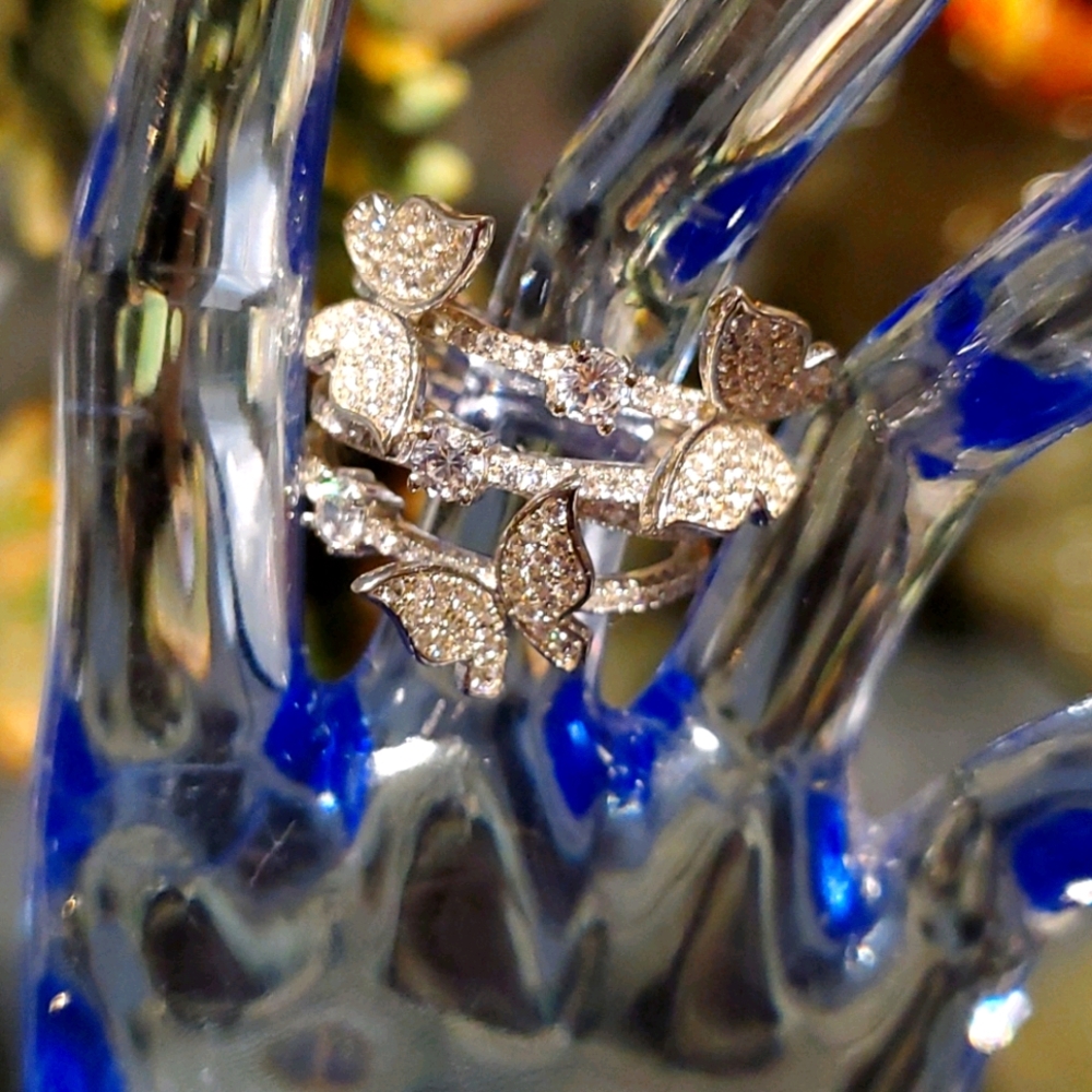 NEW STERLING SILVER BUTTERFLY RING IN